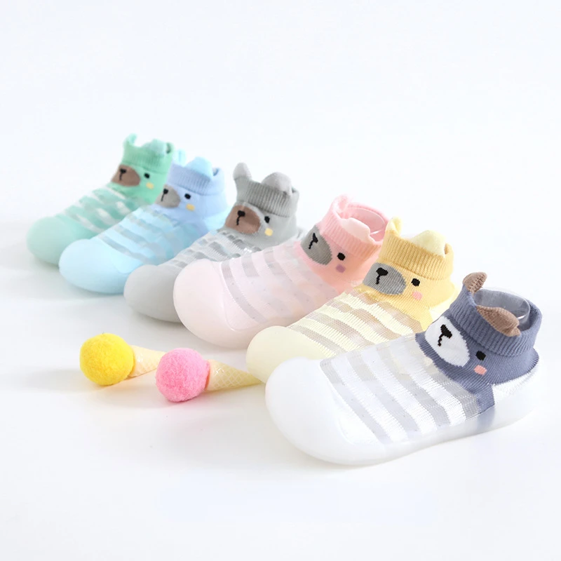 Children Baby First Walker Shoes Non-slip Newborn Baby Boy Girl Cotton Floor Socks Rubber Sole Cartoon Indoor Socks Infant Shoe