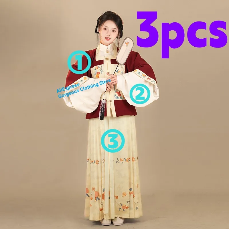 Red hanfu 3pcs