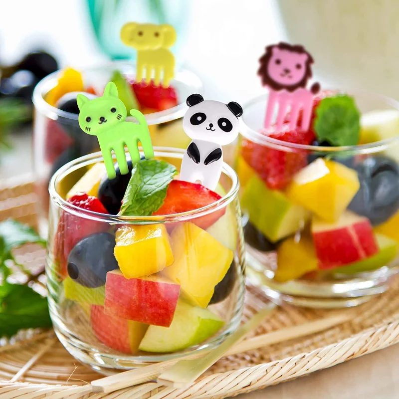 Food Picks Cartoon Fruit Fork Toothpicks Mini Bento Box Lunch Box Decoration Children's Food Supplement Tool