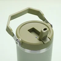 1pc Vacuum Tumbler with Lid Stainless Steel Portable Water Bottle with Dazzling Handle Insulated Tumbler Tote Handle 20/30OZ 3