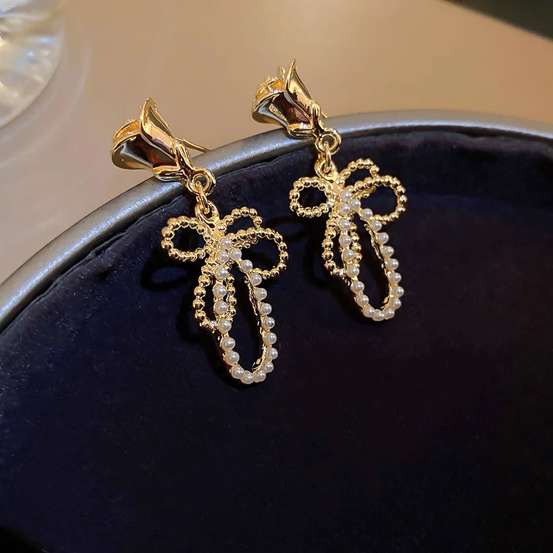 2022 New Arrival Fashion Drop Earrings Trendy Bowknot Women Dangle Earrings Simple Elegant Trendy Female Jewelry