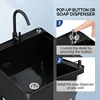 Utility Sink Laundry Tub for Washing Room, 23.6"×23.6"×36.2" Freestanding Utility Sink with Stainless Steel Faucet, Black 6