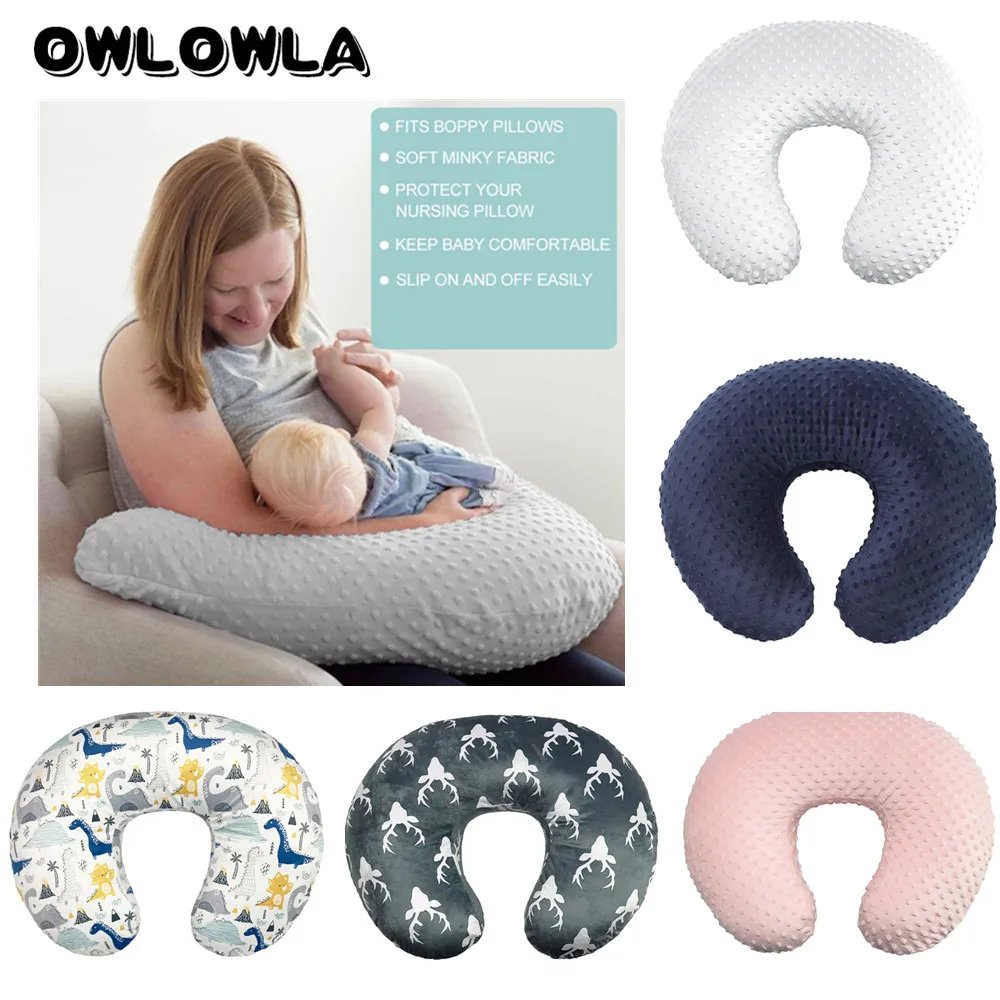 Baby nursing pillow cover Nursing Pillow Cover Minky Breastfeeding Pillow Slipcover Ultra Soft Snug Fits On Newborn Nursing