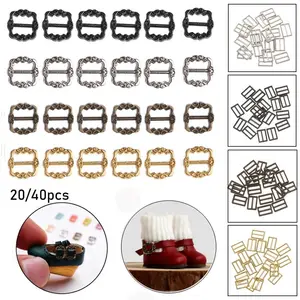 20/40pcs 3.5mm/9mm Girls Toys 4 Colors Doll Bags Accessories Pattern Belt Buttons Tri-glide Buckle Diy Dolls Buckles