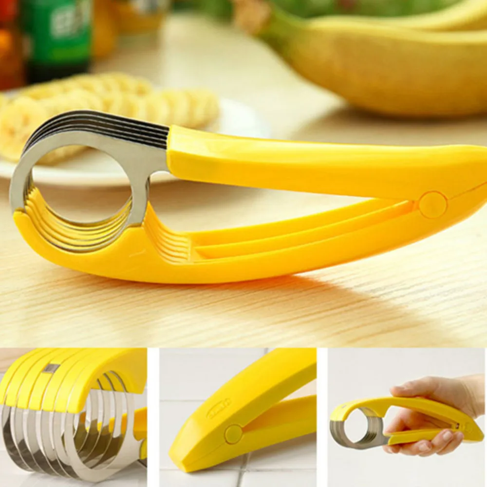 Banana Slicer Fruit Cutter Kitchen Gadget Banana Slicer Steel Fruit 