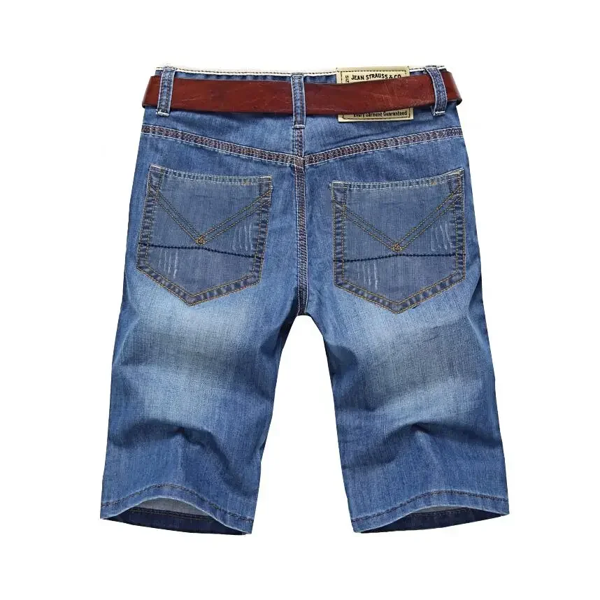 Summer Thin Denim Shorts For Men Good Quality Shorts Jeans Men Cotton Solid Straight Jeans Shorts Male Blue Casual Jeans Size 40 3