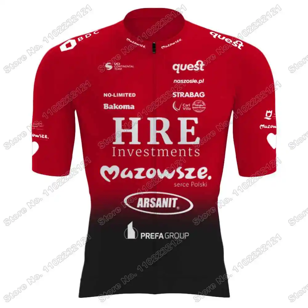 HRE Mazowsze Serce Polski Cycling Jersey Set Men Poland Cycling Team Clothing Road Bike Shirts Suit Bicycle Pants