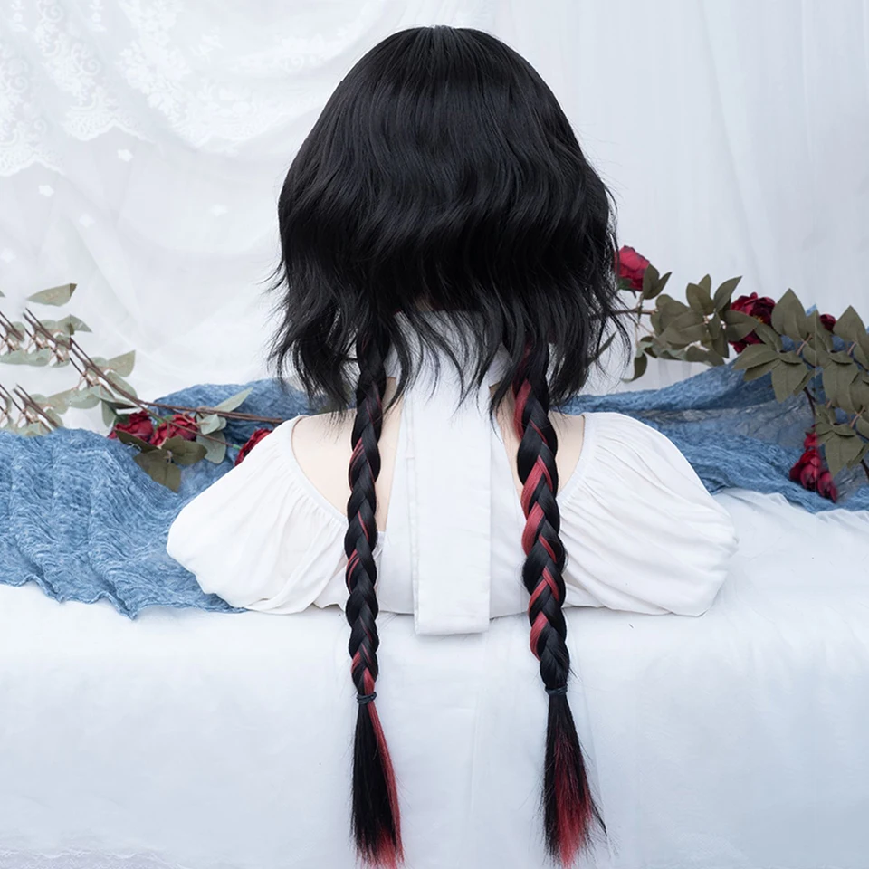 Synthetic Long Curly Wave Pink Purple Wig for Women