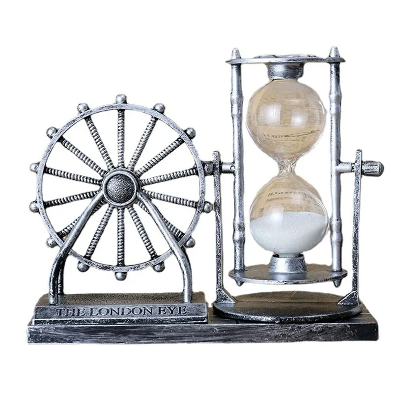 

European Hour Glass Retro Ferris Wheel Hourglass Ornaments Home Decoration Ornaments Office Table Decorations Crafts Sand Clock