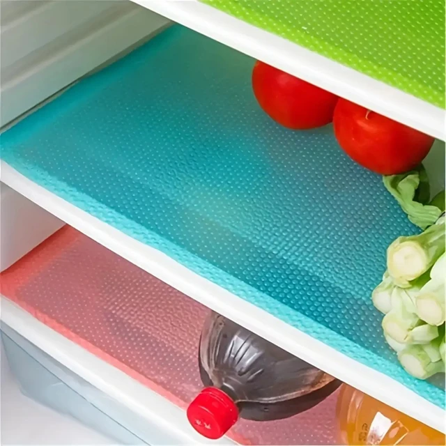 4PCS Waterproof Refrigerator Liner Mat Washable Cabinet Drawer Placemats 1