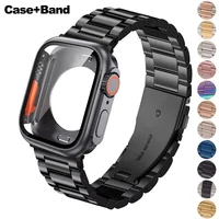 Changer vers Ultra boîtier + bracelet pour Apple Watch 46mm 42mm 44 45mm bracelet en métal et acier inoxydable pour iWatch série série 10 9 8 7 6 SE 5 1