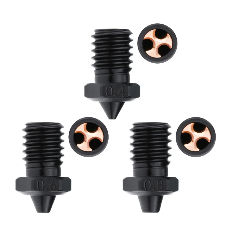 

Hardened Steel Nozzle for 1.75Filament E3DV6 3D Printer 0.4 0.6 0.8mm Clone-CHT