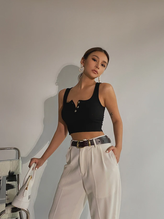 Spring New Office Lady High Quality Elegant Casual Fashion Wide Leg Women Female Pants Hot Sales