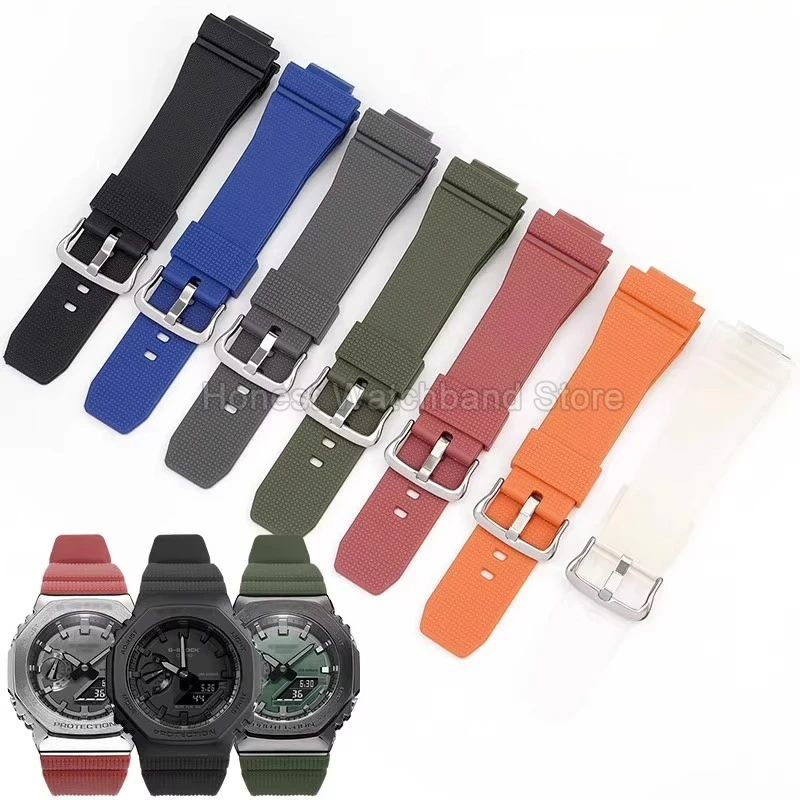 Transparent Gray Red Orange Resin Watch Strap for Outdoor Activities - 16mm
