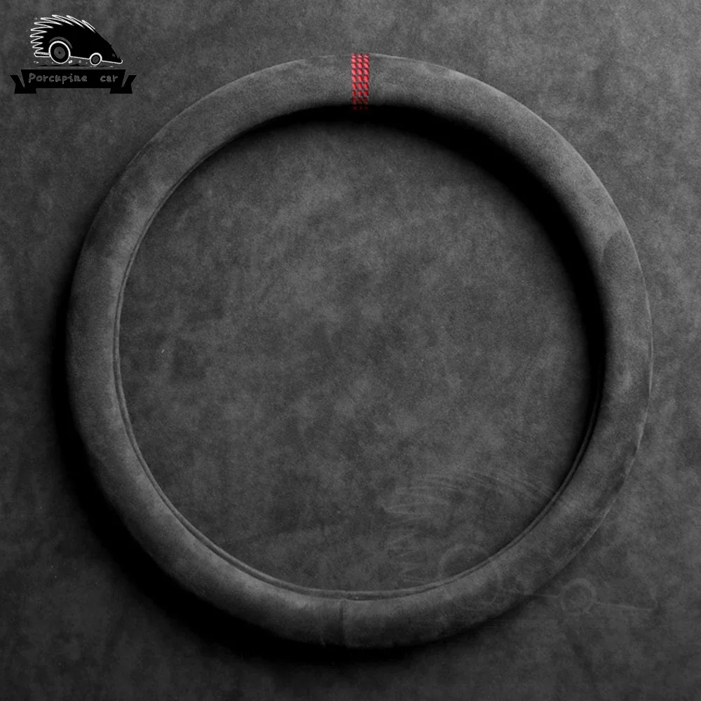 Suede Cow Leather Car Steering Wheel Cover Hollow pattern 38cm For BMW E90 F01 F06 F10 F15 F16 F20 F21 F25 F26 F30 F32 F82 steering wheel cover