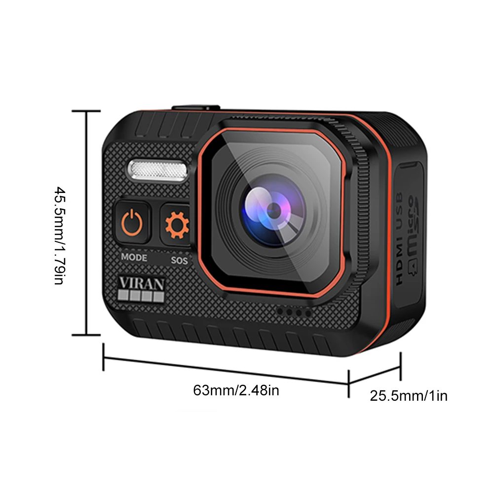WIFI 모션 카메라 액션 비디오 캠, 사이클링용 전자 이미지 안정화, 2 인치 IPS 스크린, 170 ° 광각, 20MP, 4K, 60FPS