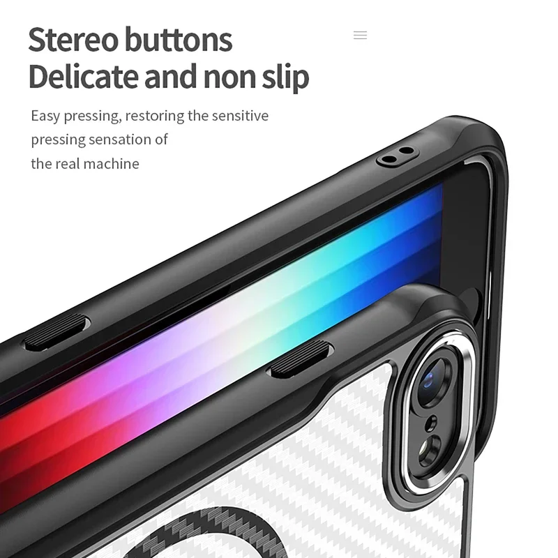 Sleek Carbon Fiber Pattern Magnetic Protective Phone Case