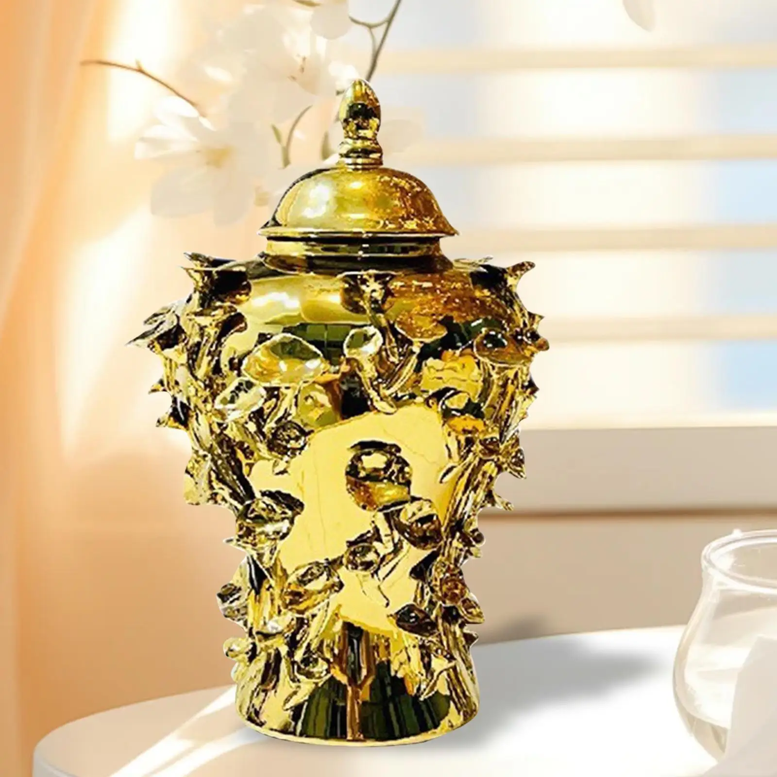 Porcelain Ginger Jar Temple Jar Ceramic Vase with Lid Collection Storage Porcelain Ginger Jar Temple Jar Ceramic Vase with Lid Collection Storage