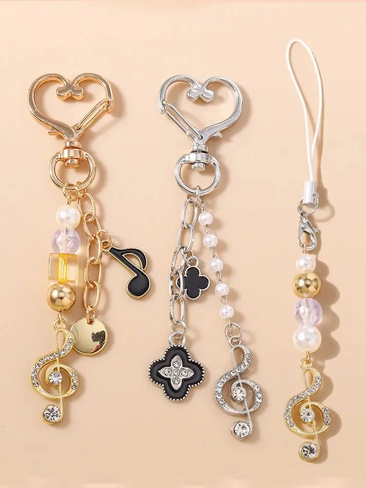 Aihua Süße schöne exquisite Musiknoten Telefonkette Schlüsselanhänger hängende Handyband handgemachte mobile Lanyard Anhänger Schmuck Geschenke – Detail 2