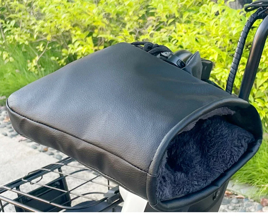 CORNING PU motorcycle handlebar muffs waterproof windproof winter black