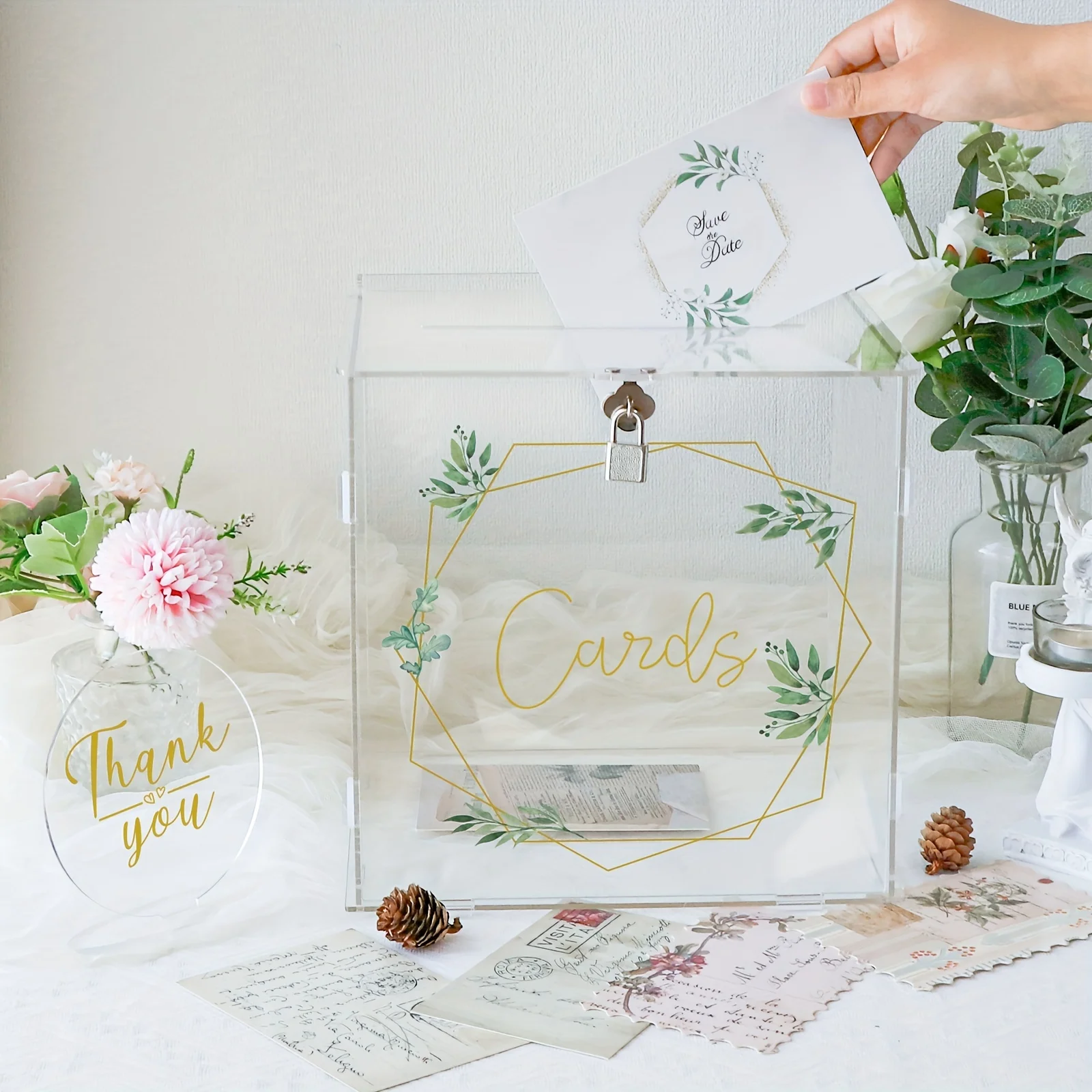 Acrylic Wedding Card Box for Wedding Reception Money Boxes Acrylic Card Box for Party Anniversary Graduation Birthday acrylic card box