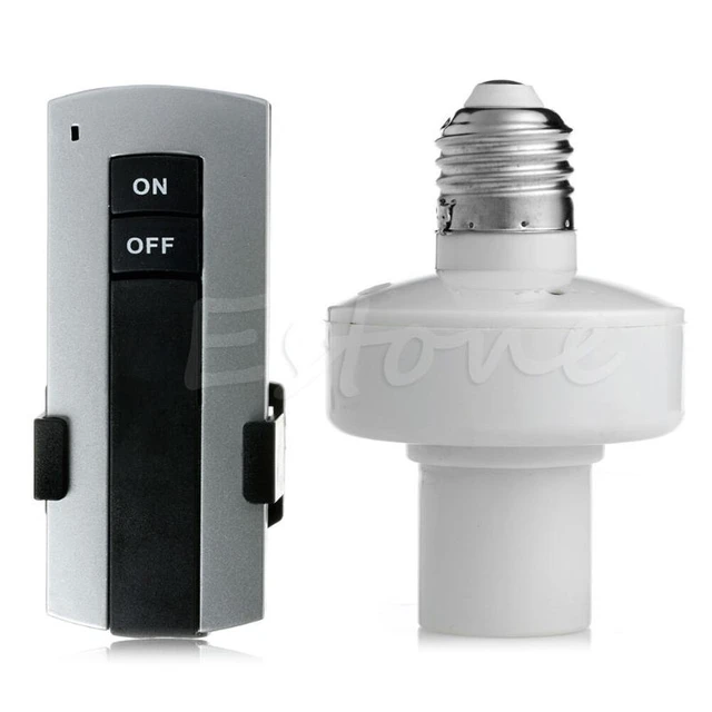 Wireless Remote Control Light Lamp E27 Screw Bulb Base Holder Cap