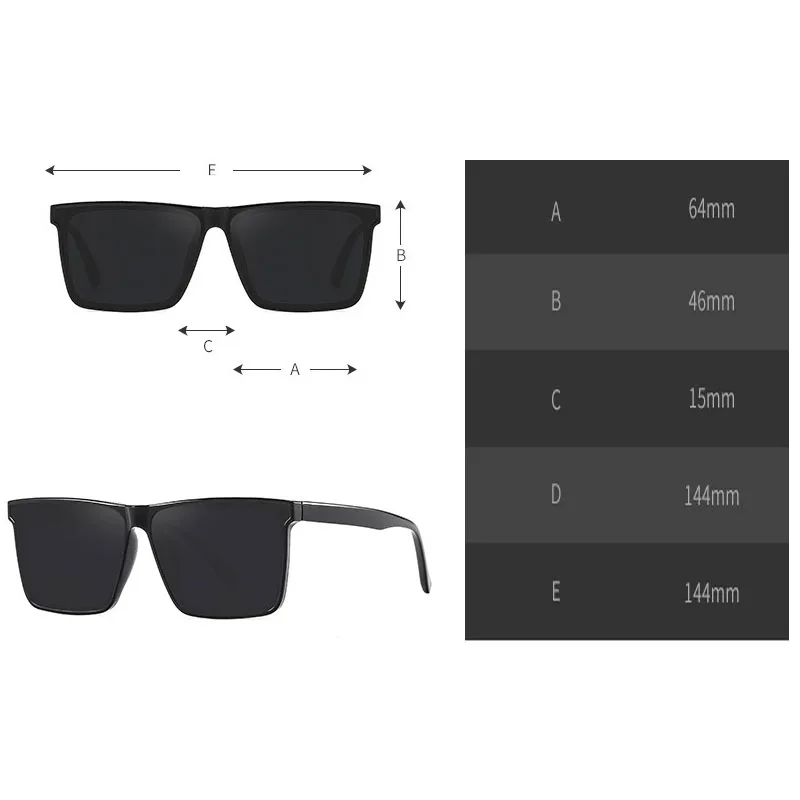Premium Men's UV Protection Square Frame Sunglasses - New 2025 Fashion Style