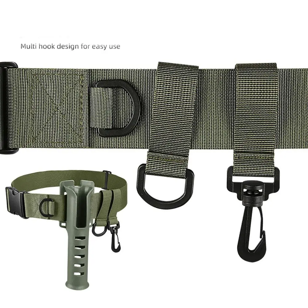 Portable Detachable Buckle Fishing Waist Belt Rod Holder Adjustable Wear Resistance Fishing Wading Belt Rod Holder Outdoor