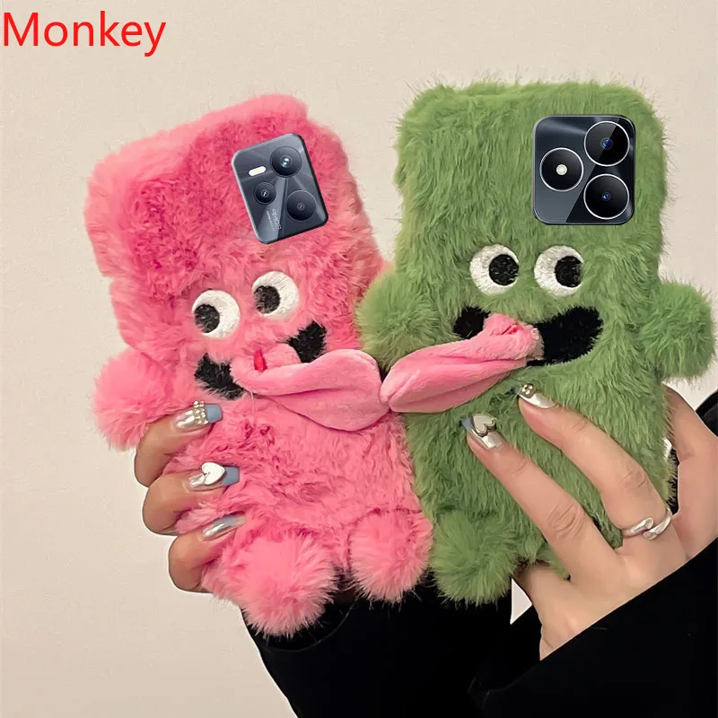 Plush Fluffy Cartoon Tongue Out Phone Case Cover