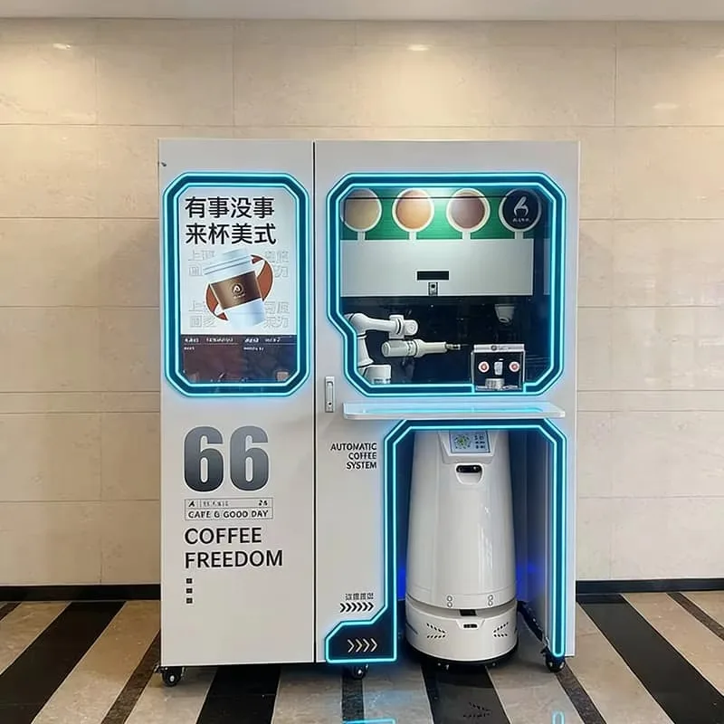 Robot Caffè Intelligente All-in-One con Braccio Meccanico per Preparazione Automatica e Chiosco di Consegna Autonoma Personalizzabile - immagine 3