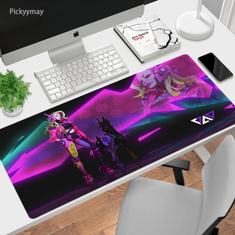 Cyberpunk hd Print Mouse Pad Espessado Borda de Bloqueio Jogos Superdimensionados Teclado Tapetes de Mesa Tapete Grande Tapete de Mesa 90x40cm - Imagem 5