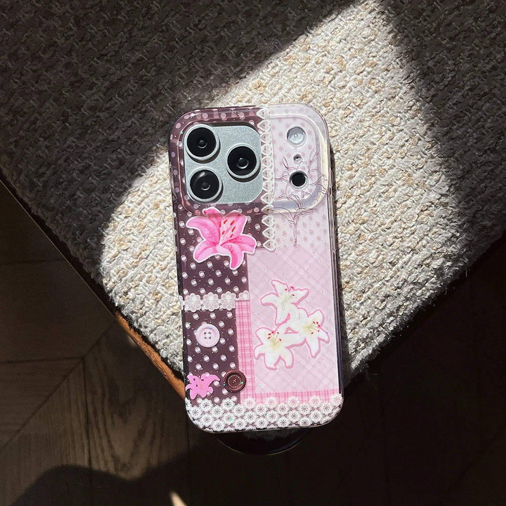 Lace Trim Girly Vintage Floral Polka Dot Phone Case