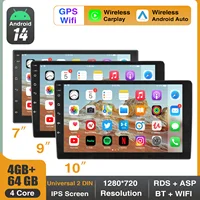 ESSGOO 7 "/9"/10 "2 DIN Android 14 4 + 64G autoradio Carplay Android Auto GPS SAT Navi Bluetooth FM RDS Radio WIFI écran tactile 1
