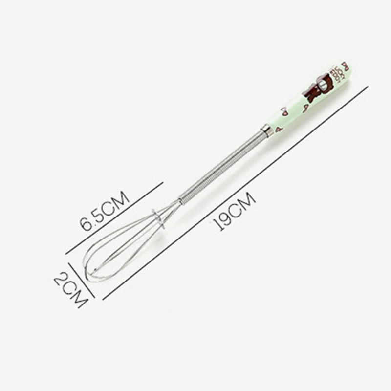 Balloon Wire Whisk Egg Beater Mini Stainless Steel Manual Hand Mixer for Milk Cream Butter