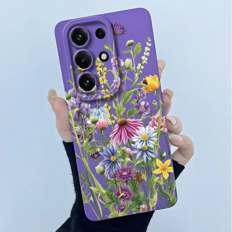 Simplicity Oil Painting Floral Silicone Soft Shockproof Back Cover