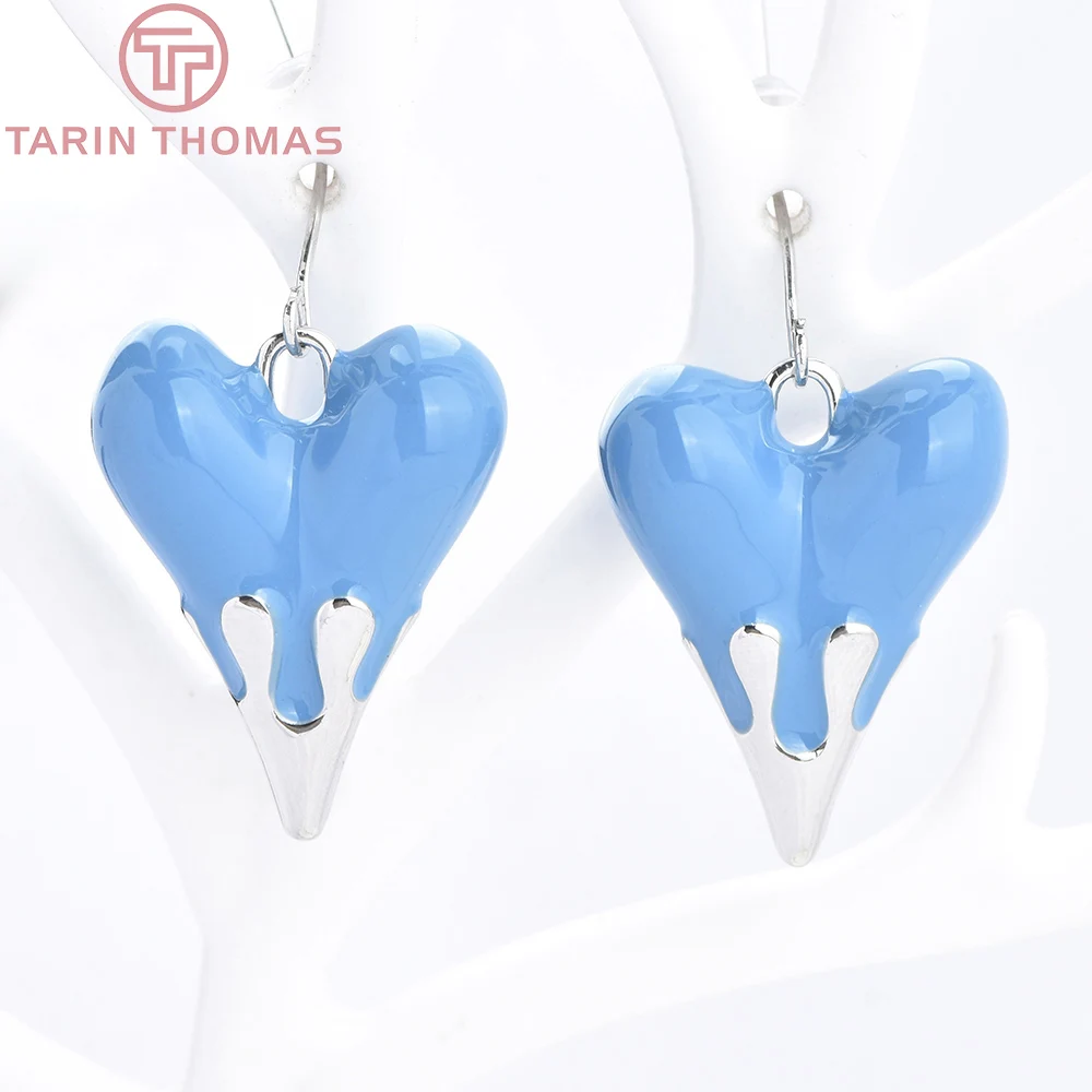 (9664) 2PCS 24K Gold Farbe Herzförmige Anhänger Messing Tropfen Öl Charms Mode Hohe Qualität DIY Schmuck, der Entdeckungen – Detail 28