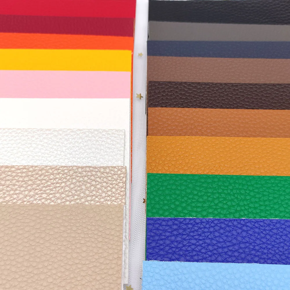 20*10cm Litchi PU Leather Fabric Faux Leather for Sewing Bags Garment Sofa Waterproof Synthetic Fabric DIY Bow Material Sheet 1