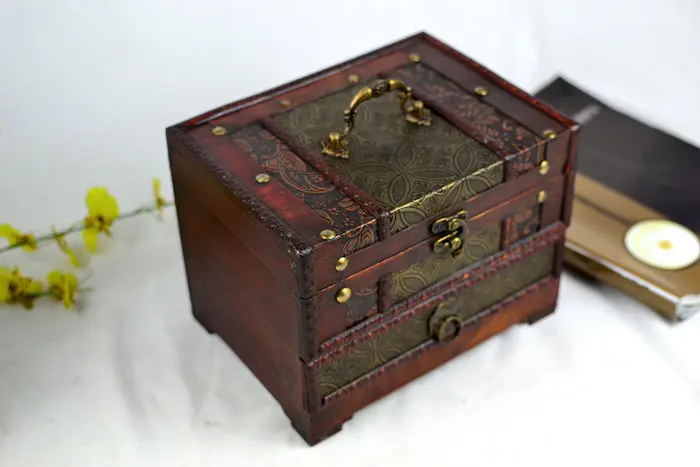 ミラー,化粧品,香水,美容製品を備えたヴィンテージスタイルの木製