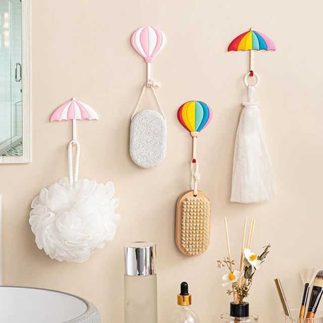 Fridge Magnet Hooks Waterproof PVC Rainbow Hot Air Balloon Hanging Hook Wall  Decor Key Cloth Hanger Rack Bathroom Towel Holder - AliExpress