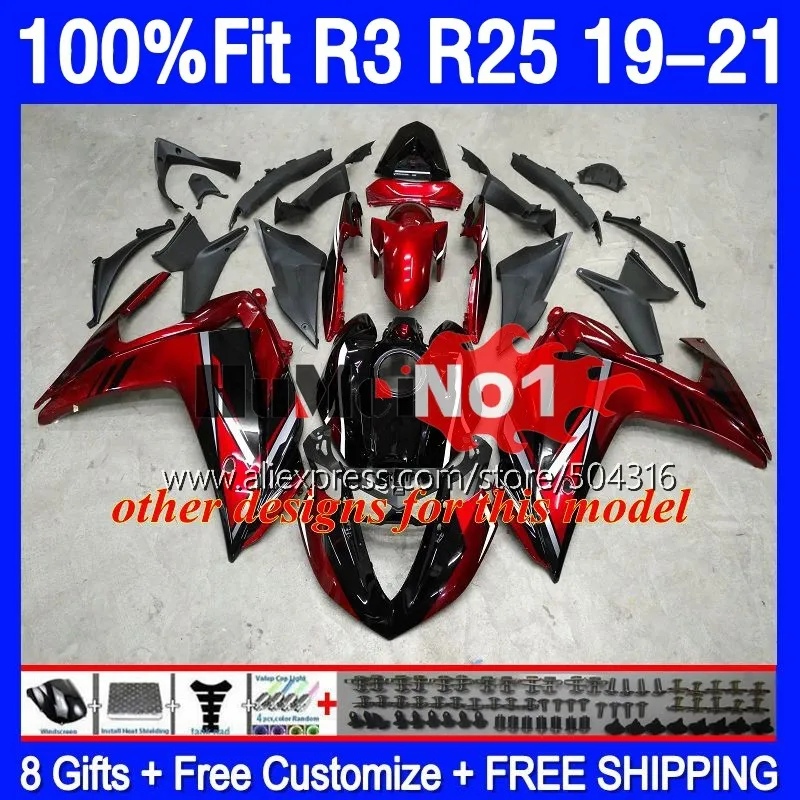 YAMAHA YZF-R3 YZFR25 YZF-R25 R 3 25 168MC.21 광택 블루 YZFR3 YZF R3 R25 19 20 21 22 2019 2020 2021 2022 페어링