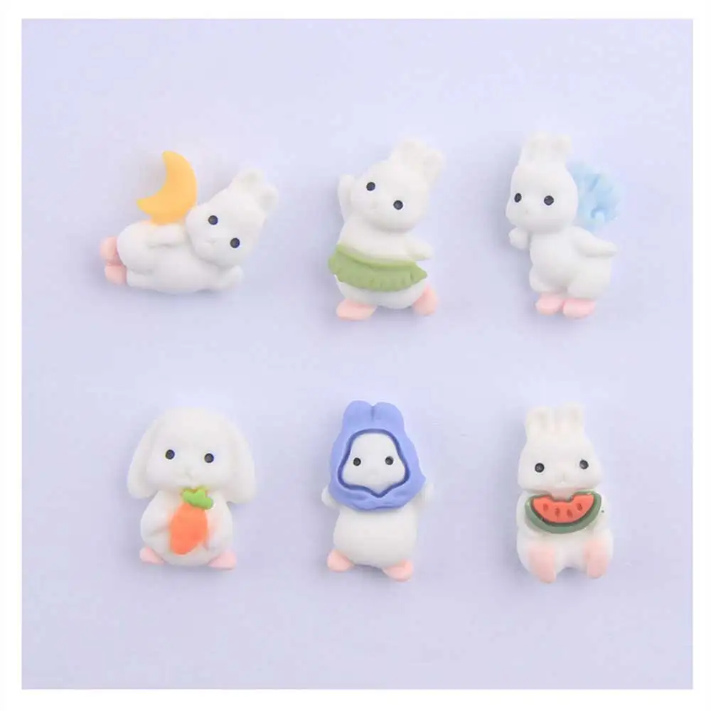1/5PCS Decor Cartoon Angel Bunny Jewelry Decoration Resin Cream Ornaments Resin Cream Glue