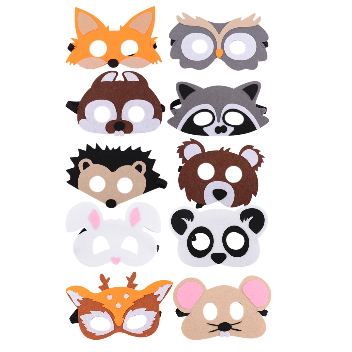 Masks Animals Birthday Felt | Face Masks Kids Animals | Animal Face Mask  Party - 10pcs - Aliexpress