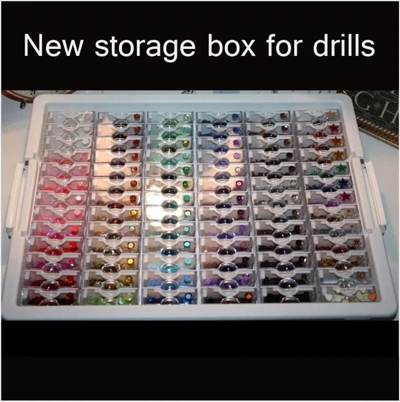 42/64/78PCS Diamond Painting Storage Box Accessories 5d DIY Diamond Embroidery Mosaic Tool Cross Stitch Kits Container Organizer
