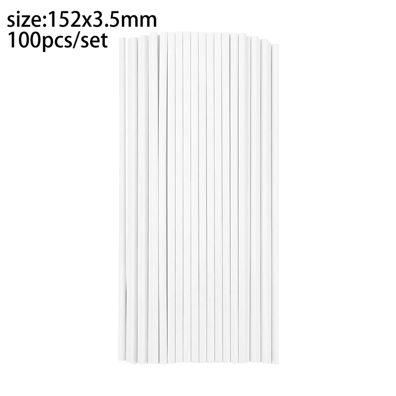 Witte Papieren Lollipop Sticks 15 cm (100 stuks)