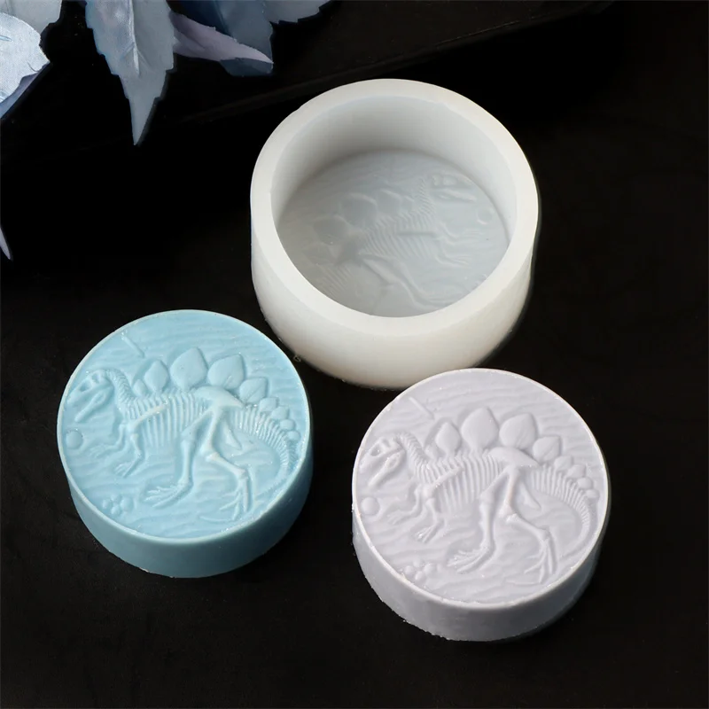 Silicone Mold Soap Molds Dino Bones Fossil Skeleton Silicone Soap Mold DIY Dinosaur Gypsum Resin Handmade Crafts Making Mould Halloween Decorative Mould