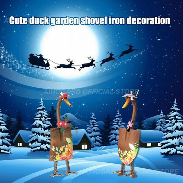 Északi Retro Lapát Kacsa Vasművészeti Kézműves Kert Otthoni Dekoráció Szabadtéri Személyiség Kreatív Szobor Kerti - Image 6
