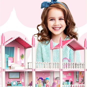 3D DIY Fantasy Princess Castle Villa Assembly Doll House Set Toys ,girls’ Family Toys And 3D Cross-border Blockbuster Children’s