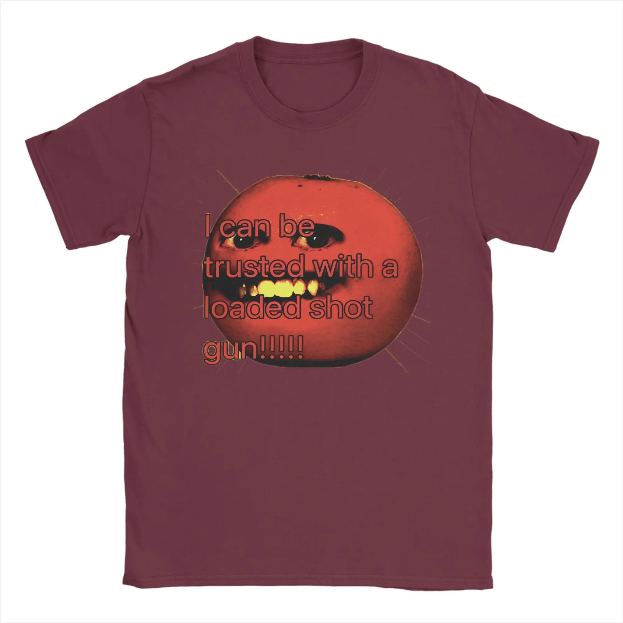 Humorous Orange Graphic Men's Cotton Crew Neck T-Shirt