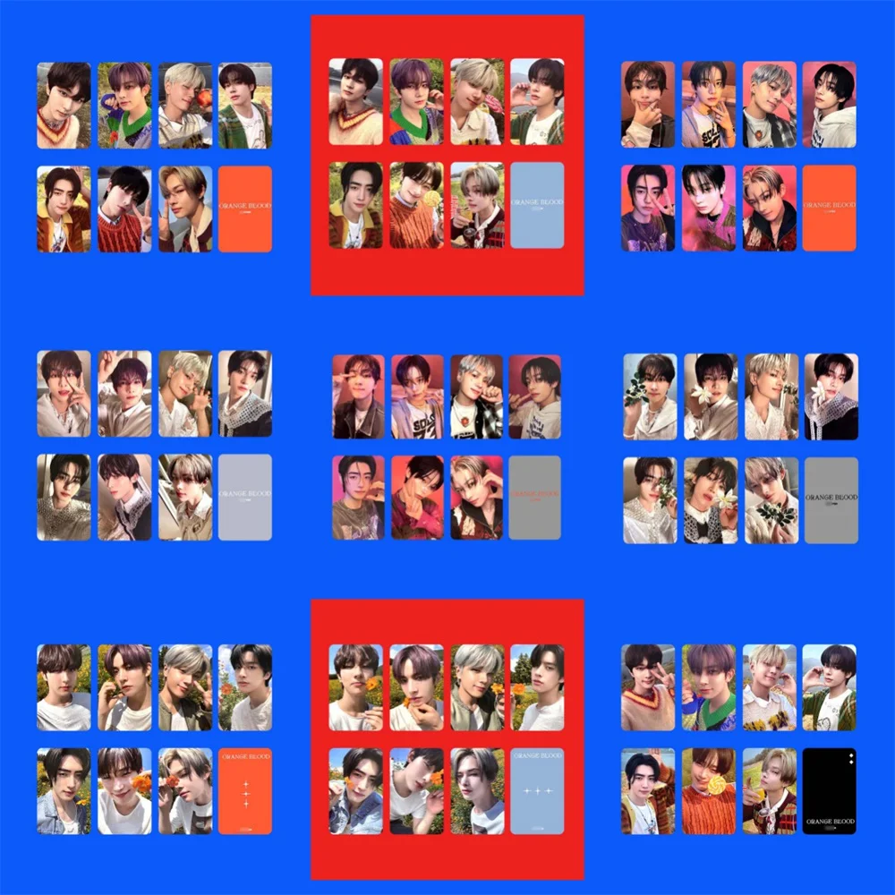 

EN Mini 5-й альбом, оранжевые карты для фотографирования крови, 7 шт./комплект, медная Фотокарта для рисования, Jungwon Heeseung LOMO, коллекция вееров