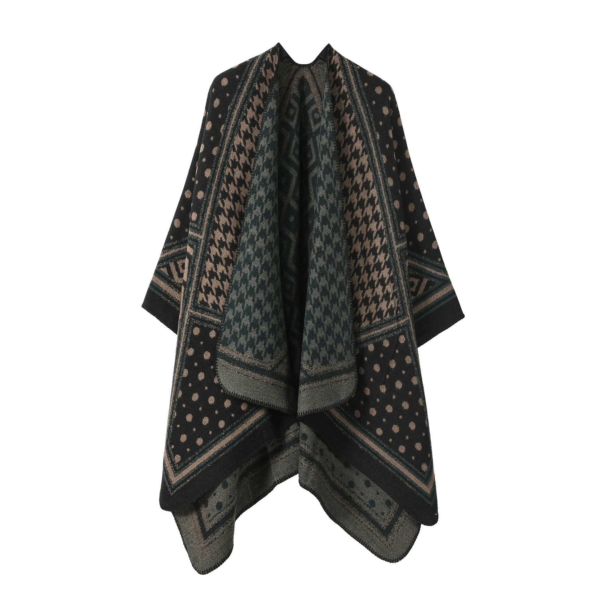 Polka dot houndstooth-black coffee color